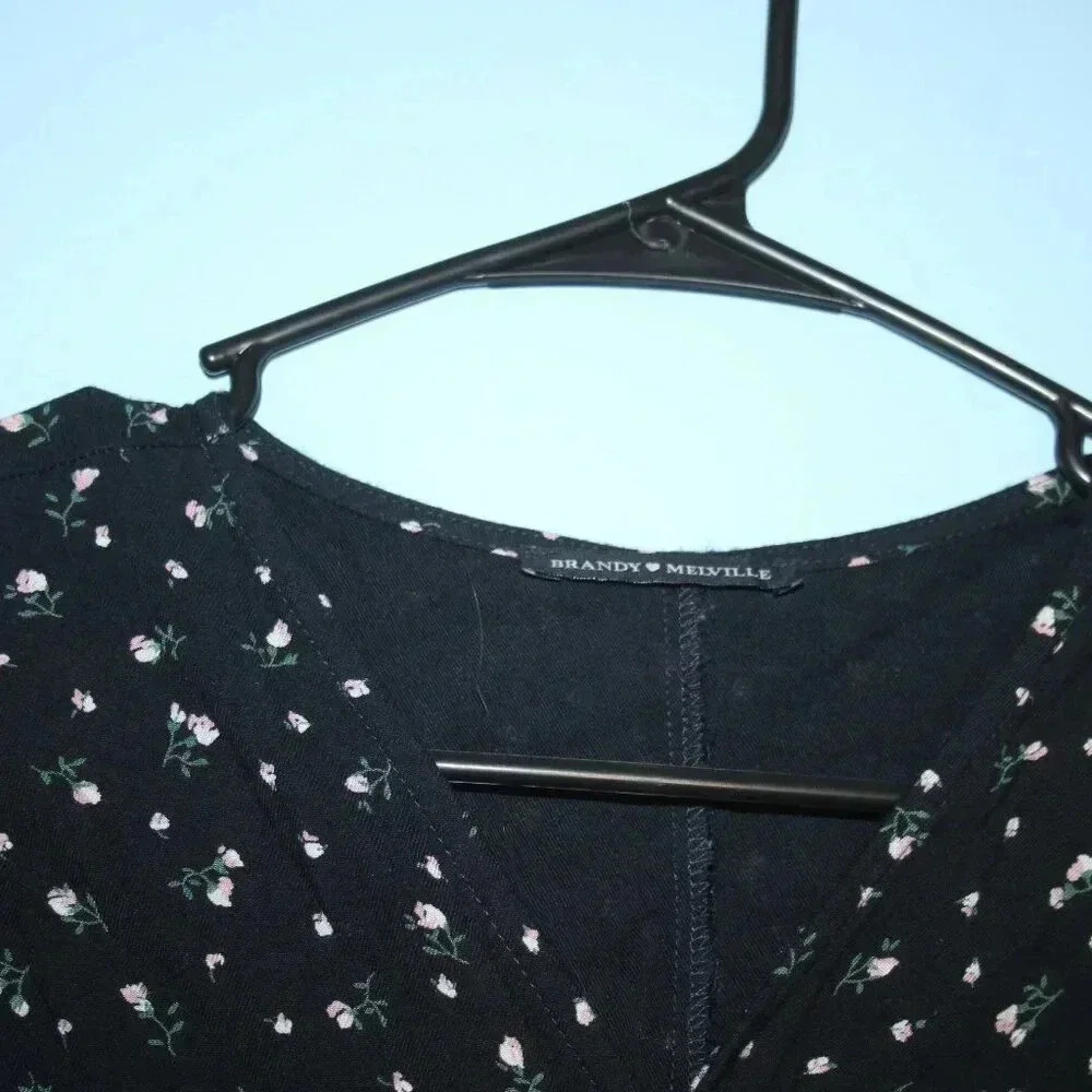 Brandy Melville Mini Floral Print Wrap Dress One Size - Picture 4 of 13
